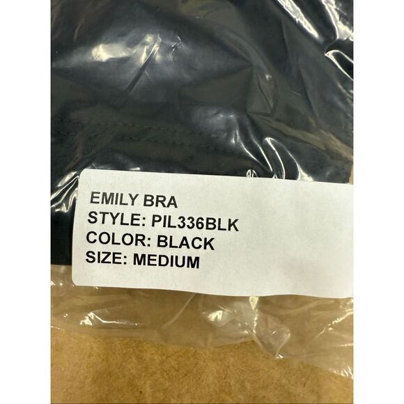 New Gigi C Emily Cutout Sports Bra Crop Top M Black - Picture 7 of 7